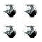 Service Caster 6 Inch Phenolic Wheel Heavy Duty Top Plate Swivel Caster with Brakes, 4PK SCC-55S625-PHR-SLB-4 - alternate 1